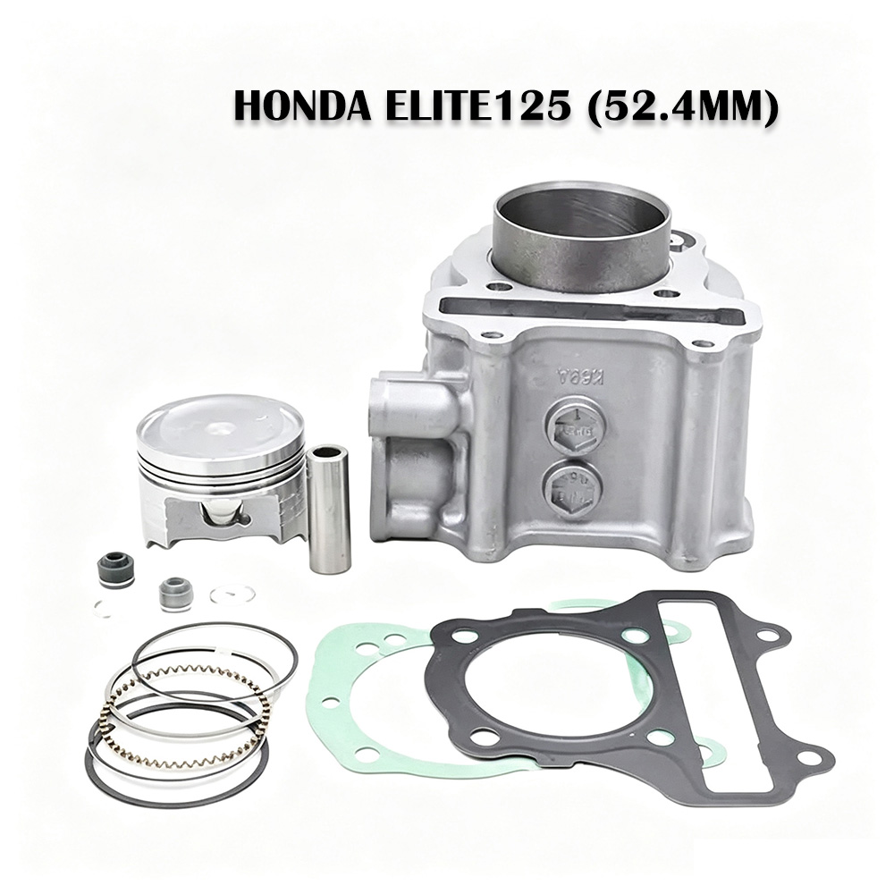 Motorcycle Gasket - ชิ้นส่วนเครื่องยนต์รถจักรยานยนต์ 52.4 มม. กระบอกสูบแหวนลูกสูบชุดปะเก็นสำหรับฮอนด้า อีลิท 125