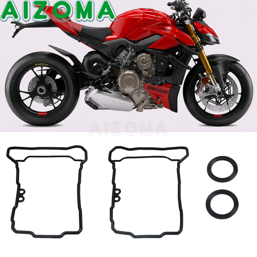 Motorcycle Gasket - ปะเก็นฝาครอบหัวสูบสำหรับรถมอเตอร์ไซค์ Ducati Multistrada V4 V4S ยางปิดวาล์วหน้า-หลัง